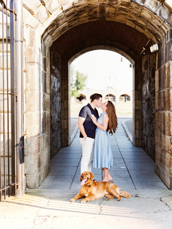 Sunset Newport Engagement Session at the Historic Fort Adams on The Newport Bride