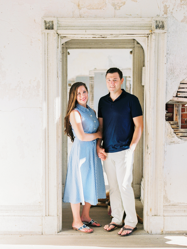 Sunset Newport Engagement Session at the Historic Fort Adams on The Newport Bride