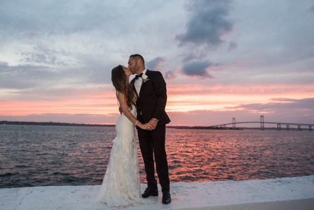 Julia and Peter's Modern Silver and Blush Belle Mer Wedding