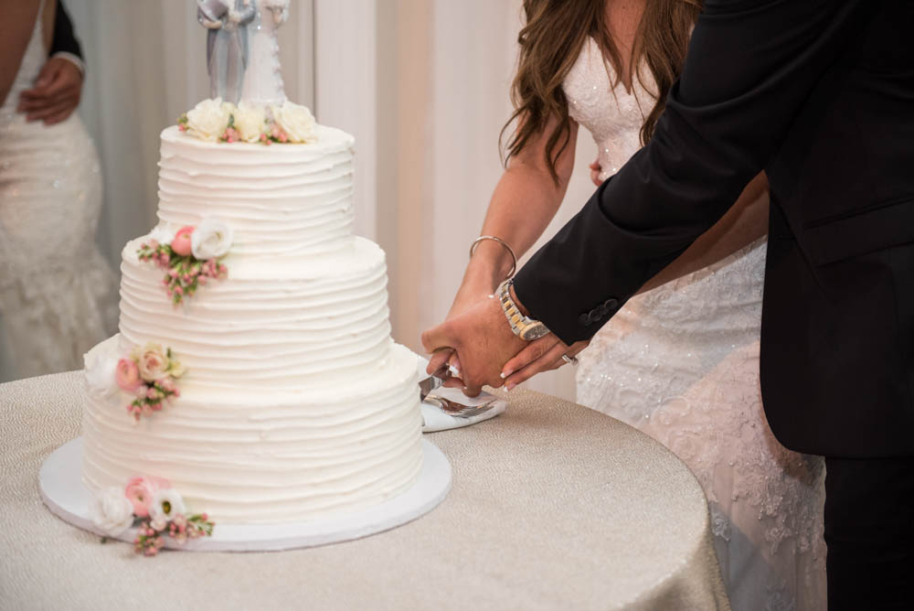 Julia and Peter's Modern Silver and Blush Belle Mer Wedding