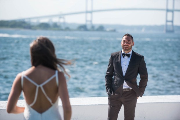 Julia and Peter's Modern Silver and Blush Belle Mer Wedding