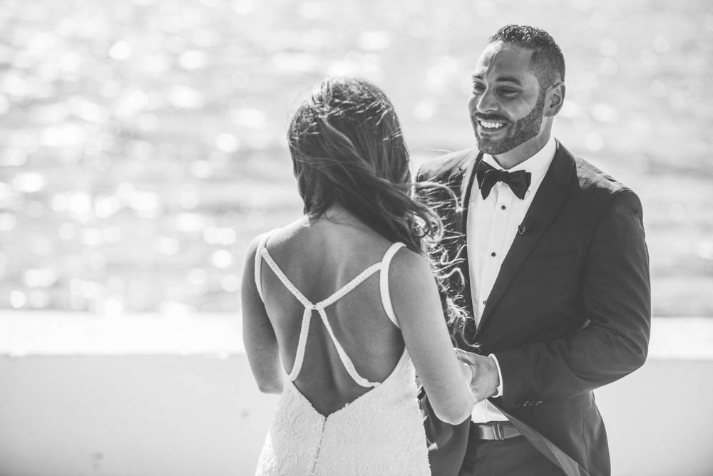 Julia and Peter's Modern Silver and Blush Belle Mer Wedding