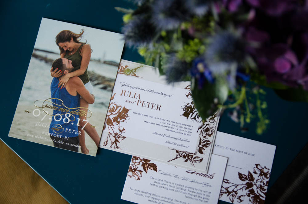 Julia and Peter's Modern Silver and Blush Belle Mer Wedding