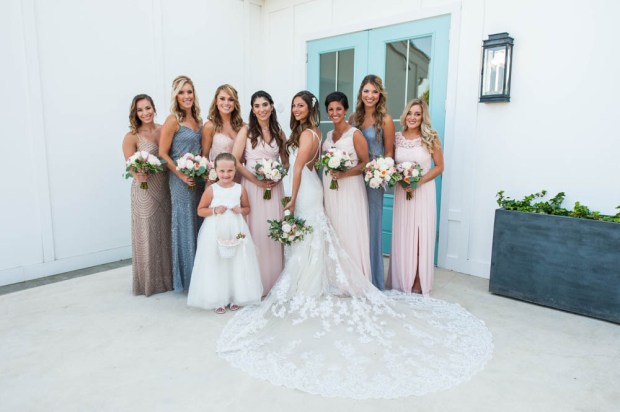 Julia and Peter's Modern Silver and Blush Belle Mer Wedding