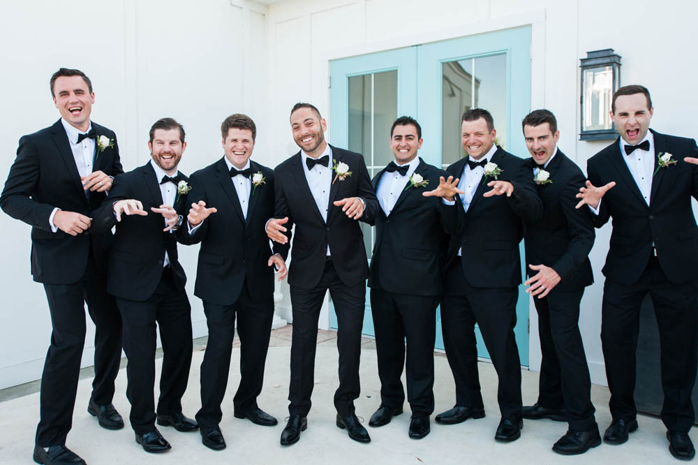 Julia and Peter's Modern Silver and Blush Belle Mer Wedding