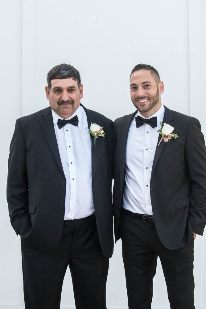 Julia and Peter's Modern Silver and Blush Belle Mer Wedding