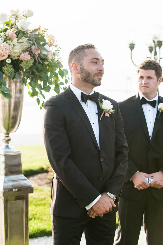 Julia and Peter's Modern Silver and Blush Belle Mer Wedding