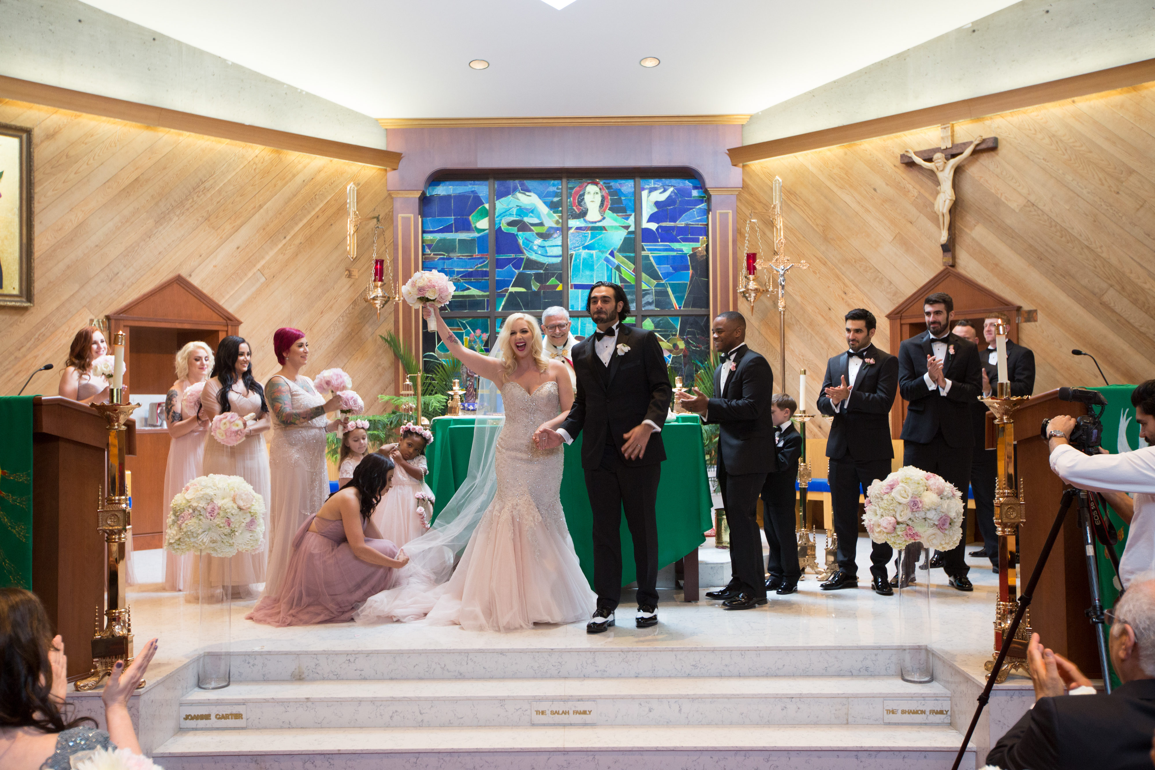 Ariana and Elie's Blush Toned Wedding at Rosecliff on The Newport Bride