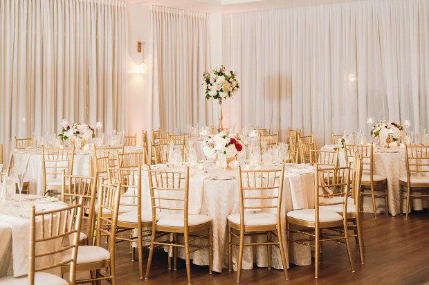 Danielle and Dan's Gold and Cranberry Atlantic Resort Wedding