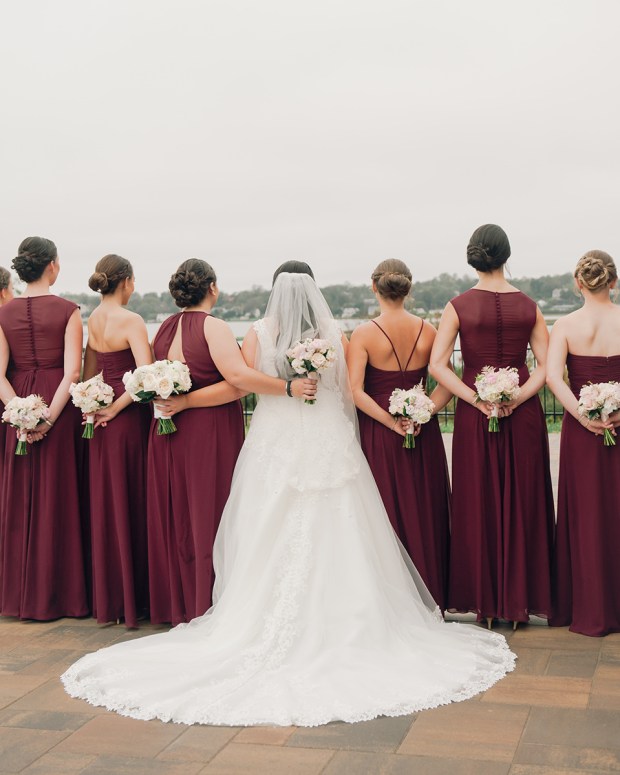 Danielle and Dan's Gold and Cranberry Atlantic Resort Wedding