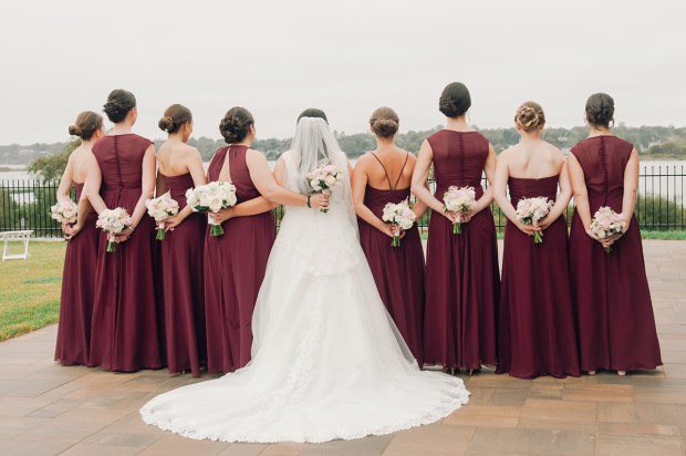Danielle and Dan's Gold and Cranberry Atlantic Resort Wedding